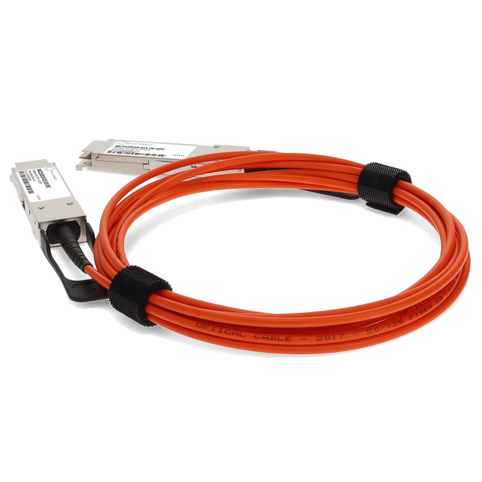 Mellanox MC2210310-015 Compatible TAA Compliant 40GBase-AOC QSFP+ Active Optical Cable (850nm, Orange, MMF, 15m)