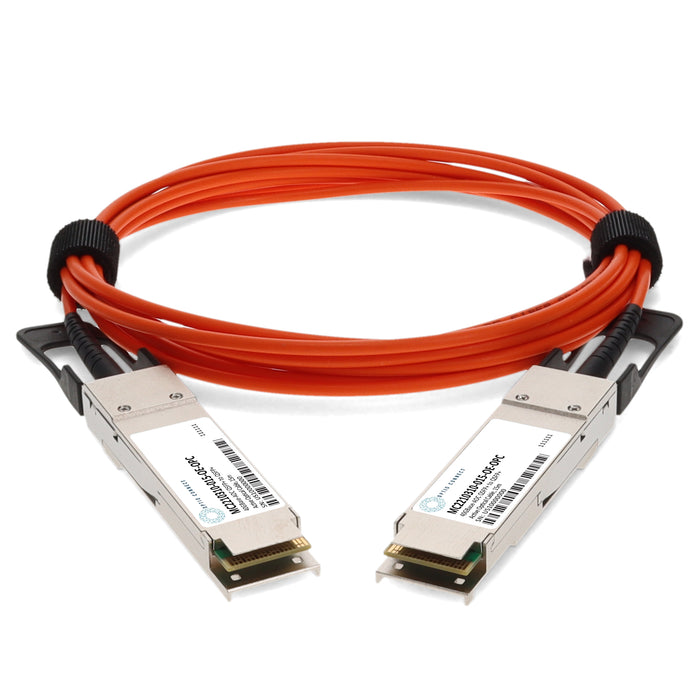 Mellanox MC2210310-015 Compatible TAA Compliant 40GBase-AOC QSFP+ Active Optical Cable (850nm, Orange, MMF, 15m)