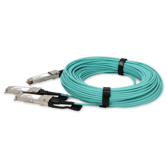 Mellanox MFS1S50-H020V Compatible TAA 200G-AOC QSFP56 to 2xQSFP56 Infiniband HDR Active Optical Cable (850nm, MMF, 20m, LSZH)