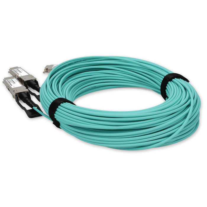 Mellanox MFS1S50-H030V Compatible TAA Compliant 200G-AOC QSFP56 to 2xQSFP56 Infiniband HDR Active Optical Cable (850nm, MMF, 30m, LSZH)