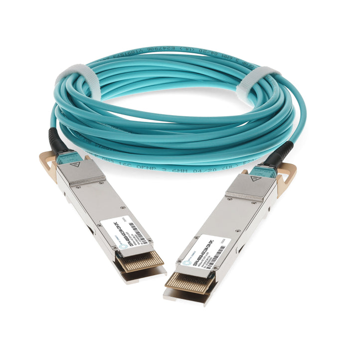 MSA and TAA 400GBase-AOC OSFP to OSFP (850nm, OM3, Aqua, 15m) CMIS 4.0 CDR