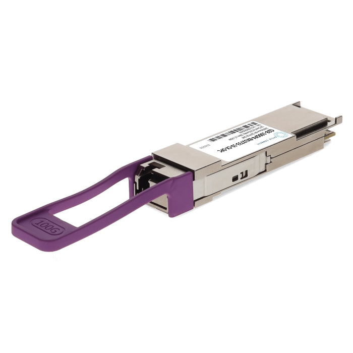 Calix® Compatible TAA 100GBase-BX QSFP28 Single Lambda Transceiver (SMF, 1271nmTx/1331nmRx, 10km, LC, DOM, with FEC)