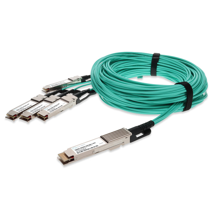 Juniper Networks Compatible 400GBase-AOC QSFP-DD to 4xQSFP56 PAM-4 Active Optical Cable (850nm, MMF, 3m) CMIS 3.0