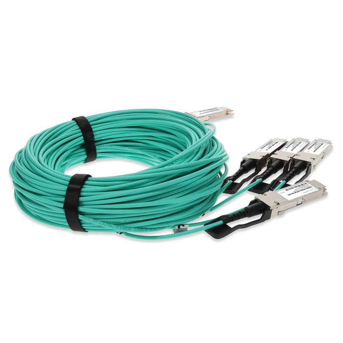 Mellanox Compatible 400GBase-AOC QSFP-DD to 4xQSFP56 PAM-4 Active Optical Cable (850nm, MMF, 5m) CMIS 4.0