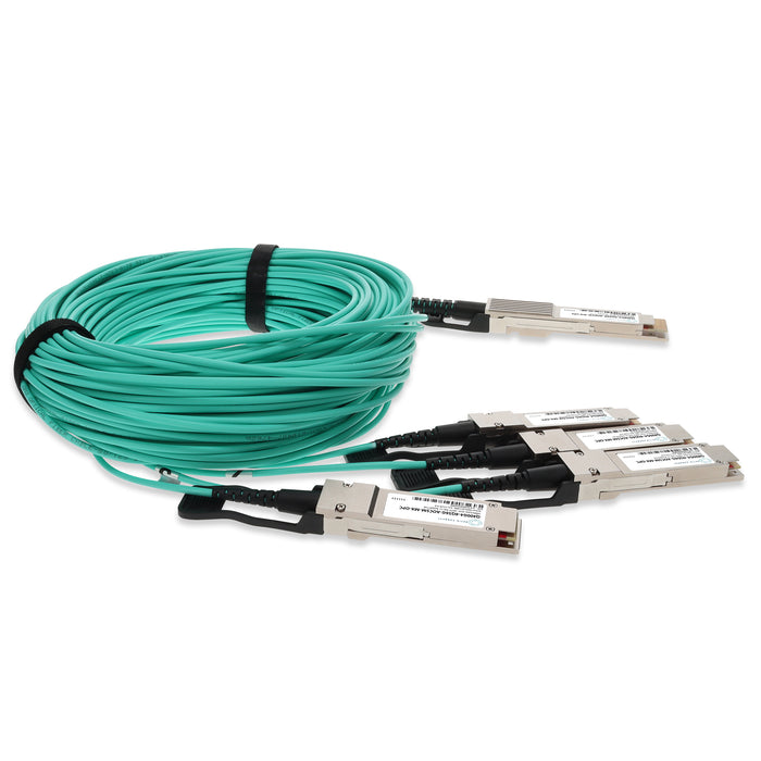 Mellanox Compatible 400GBase-AOC QSFP-DD to 4xQSFP56 PAM-4 Active Optical Cable (850nm, MMF, 5m) CMIS 4.0