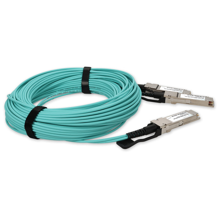 MSA and TAA 200GBase-AOC QSFP56 to 2xQSFP56 DSP Active Optical Cable (850nm, MMF, 20m)