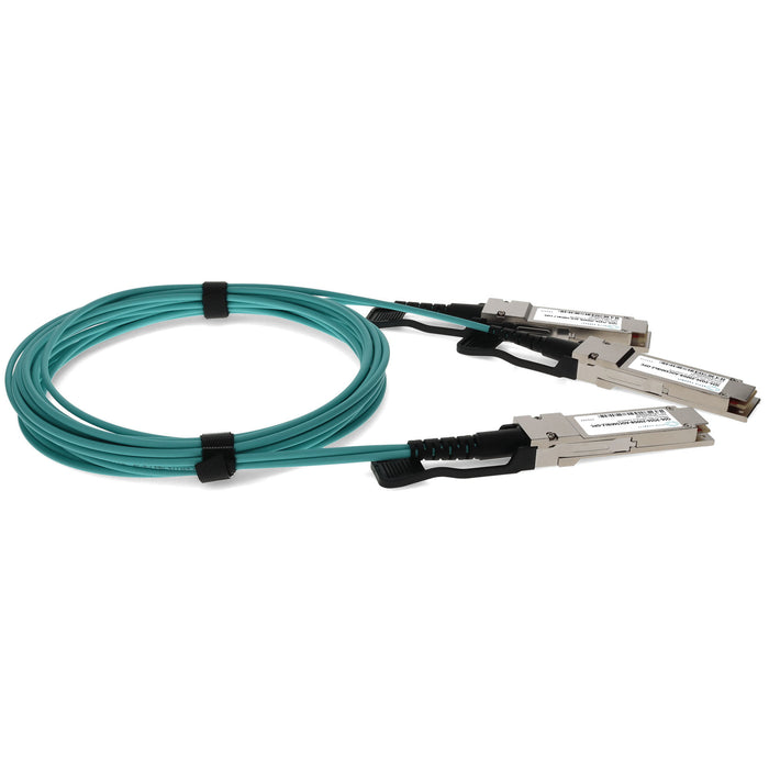 MSA and TAA Compliant 200G-AOC QSFP56 to 2xQSFP56 Infiniband HDR Active Optical Cable (850nm, MMF, 5m, LSZH)