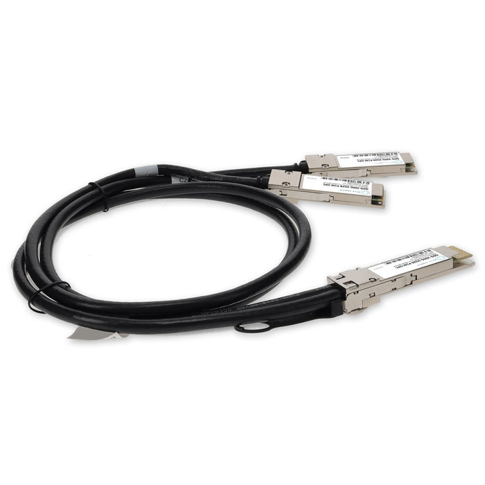 MSA and TAA Compliant 200GBase-CU QSFPDD to 2x 100Gb QSFP28 Direct Attach Cable (Passive Twinax, 1m)
