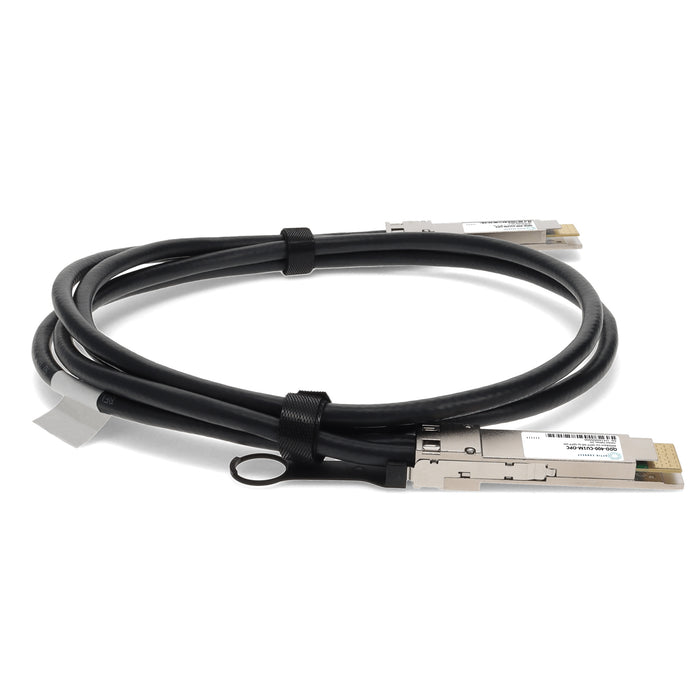 Cisco QDD- 400-CU1M Compatible TAA Compliant 400GBase-CU QSFP-DD to QSFP-DD PAM-4 Direct Attach Cable (Passive Twinax, 1m)