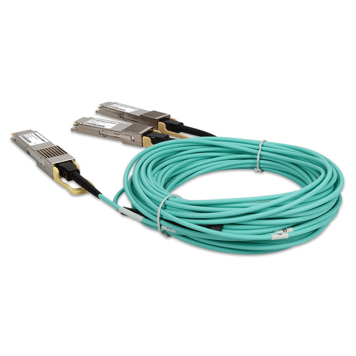 Arista Networks® and Mellanox® Compatible TAA 400GBase-AOC QSFP-DD to 2xQSFP56 Active Optical Cable (850nm, MMF, 2.5m)