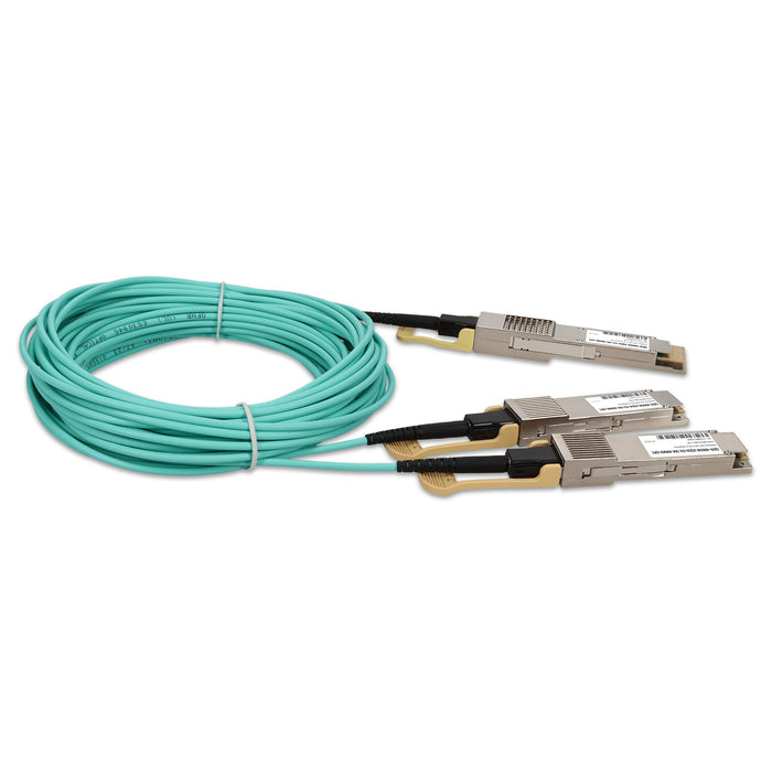 Arista Networks® and Mellanox® Compatible TAA 400GBase-AOC QSFP-DD to 2xQSFP56 Active Optical Cable (850nm, MMF, 2.5m)