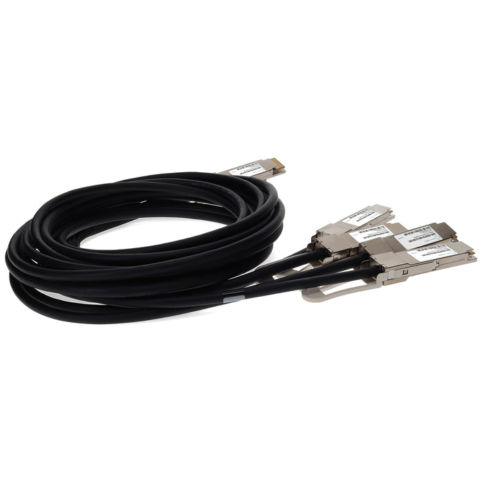 Cisco QDD-4QSFP28-400-CU1M Compatible TAA Compliant 200GBase-CU QSFP-DD 200G to 4xQSFP28 50G NRZ Direct Attach Cable (Passive Twinax, 1m)