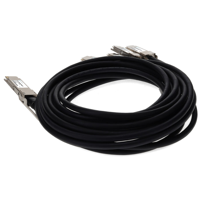 Cisco QDD-4QSFP28-400-CU2-5M Compatible TAA Compliant 200GBase-CU QSFP-DD 200G to 4xQSFP28 50G NRZ Direct Attach Cable (Passive Twinax, 2.5m)