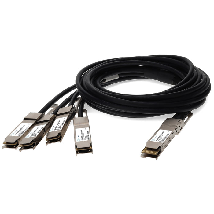 Cisco QDD-4QSFP28-400-CU2-5M Compatible TAA Compliant 200GBase-CU QSFP-DD 200G to 4xQSFP28 50G NRZ Direct Attach Cable (Passive Twinax, 2.5m)