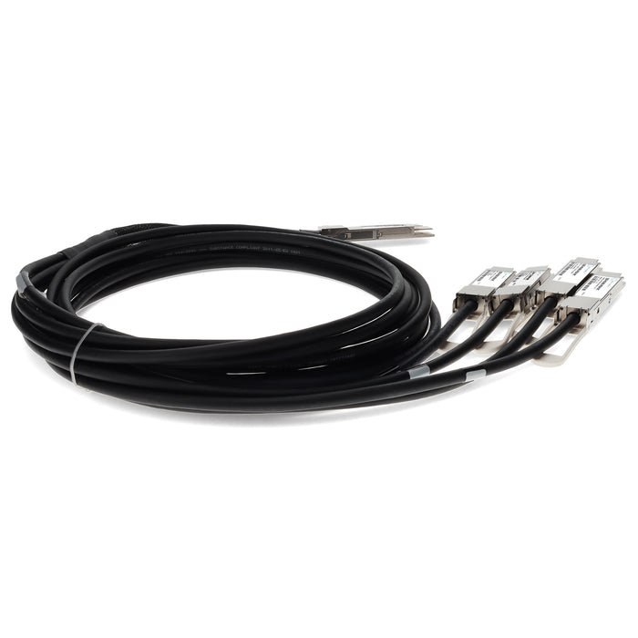 Juniper Networks QDD-4X100G-2P5M Compatible TAA Compliant 400GBase-CU QSFPDD to 4x QSFP28 Direct Attach Breakout Cable (Passive Twinax, 2.5m)