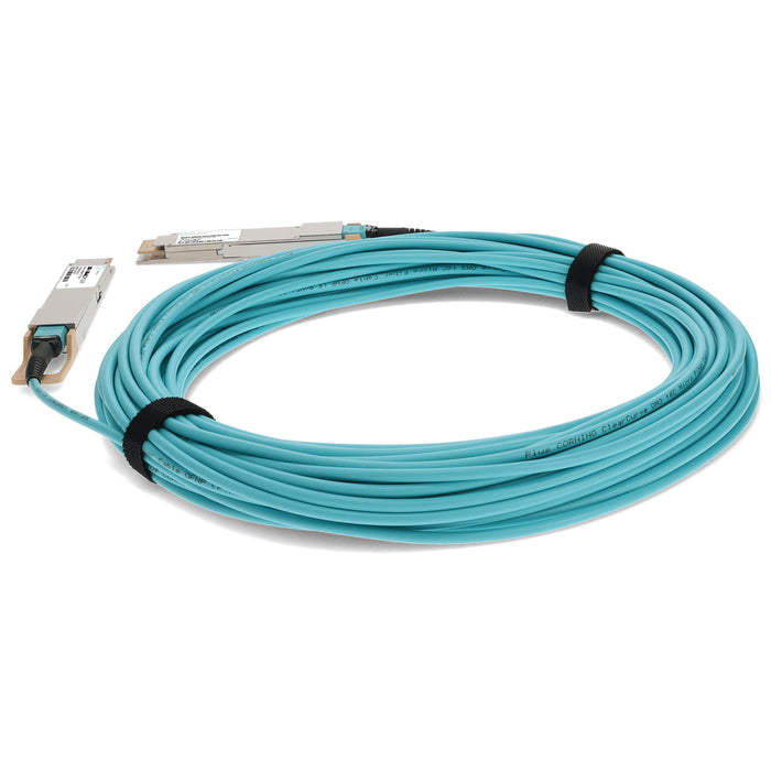 Dell Compatible TAA 400GBase-AOC QSFP-DD to QSFP-DD Active Optical Cable (850nm, MMF, 20m)
