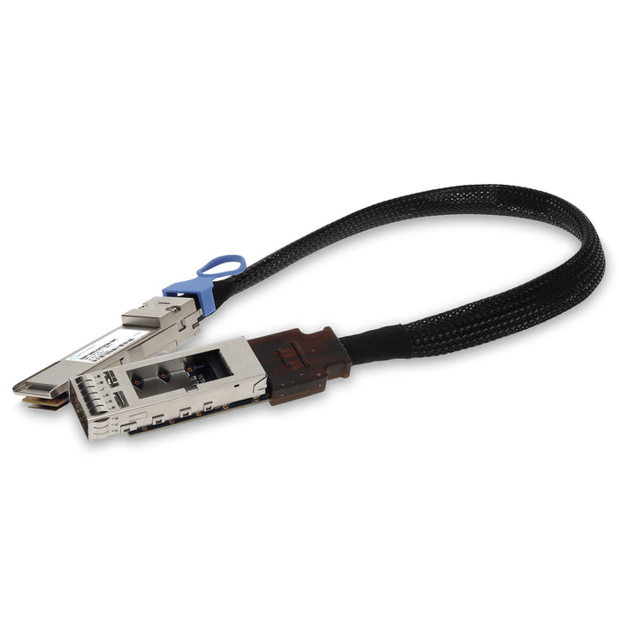 100GBase-CU QSFP28 to QSFP28 Male to Female Direct Attach Extension Cable (Passive Twinax, 22cm, 30AWG)