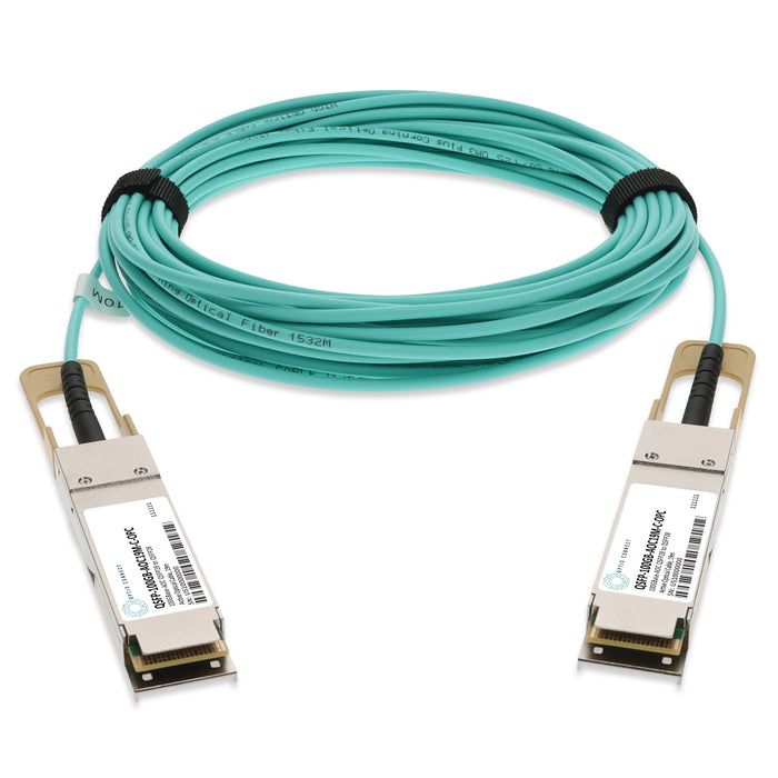 Cisco Compatible TAA 100GBase-AOC QSFP28 Active Optical Cable (850nm, MMF, 19m)