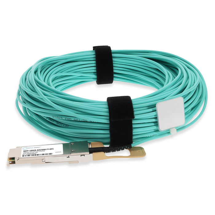 Fortinet Compatible TAA 100GBase-AOC QSFP28 Active Optical Cable (850nm, MMF, 40m)