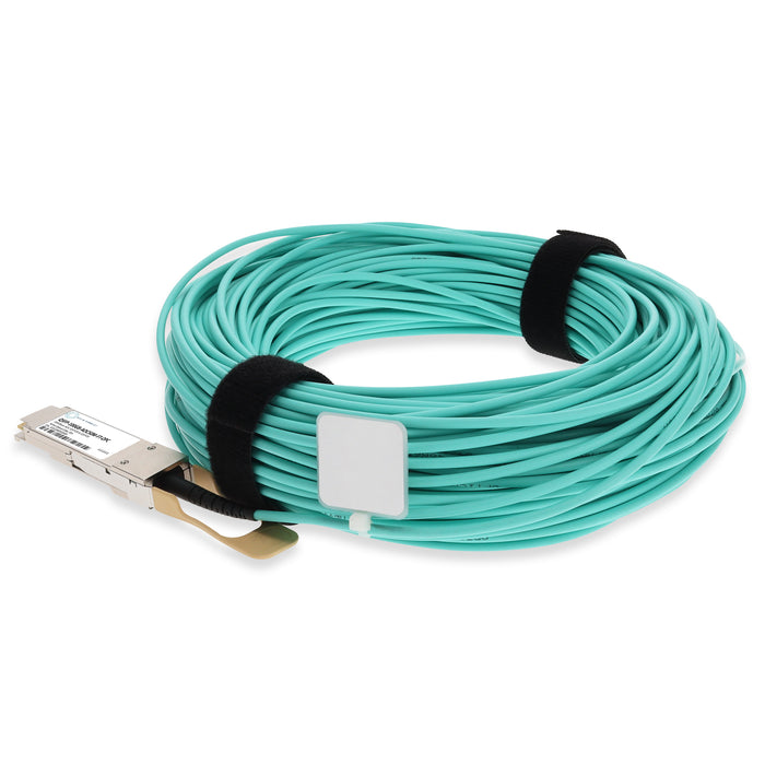 Fortinet Compatible TAA 100GBase-AOC QSFP28 Active Optical Cable (850nm, MMF, 50m)