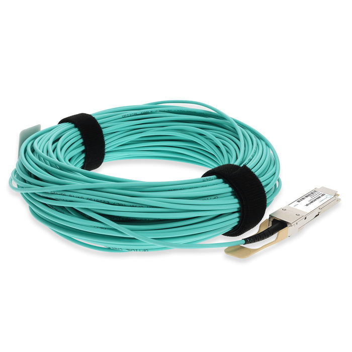 Fortinet Compatible TAA 100GBase-AOC QSFP28 Active Optical Cable (850nm, MMF, 50m)