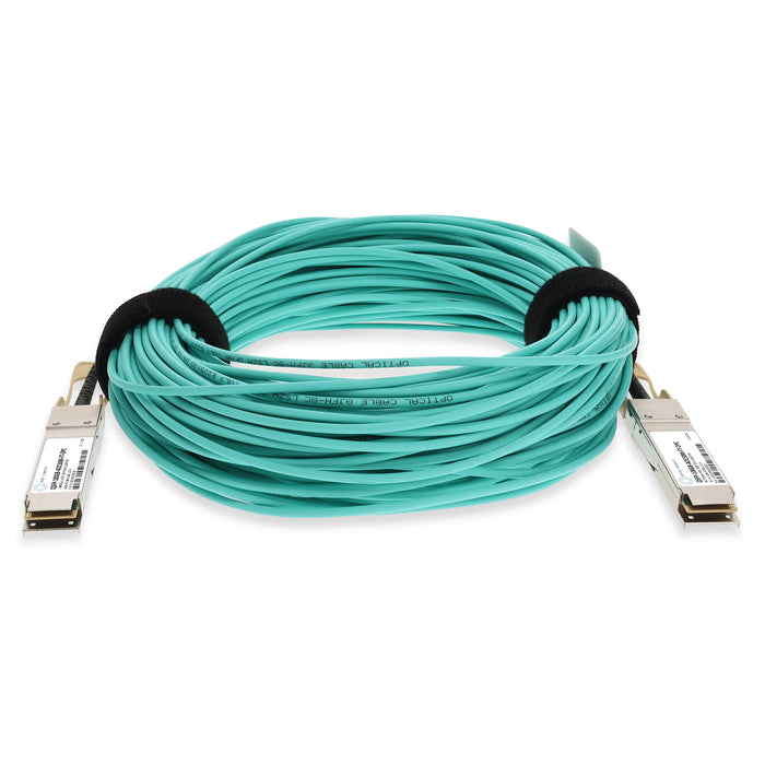 Fortinet Compatible TAA 100GBase-AOC QSFP28 Active Optical Cable (850nm, MMF, 50m)