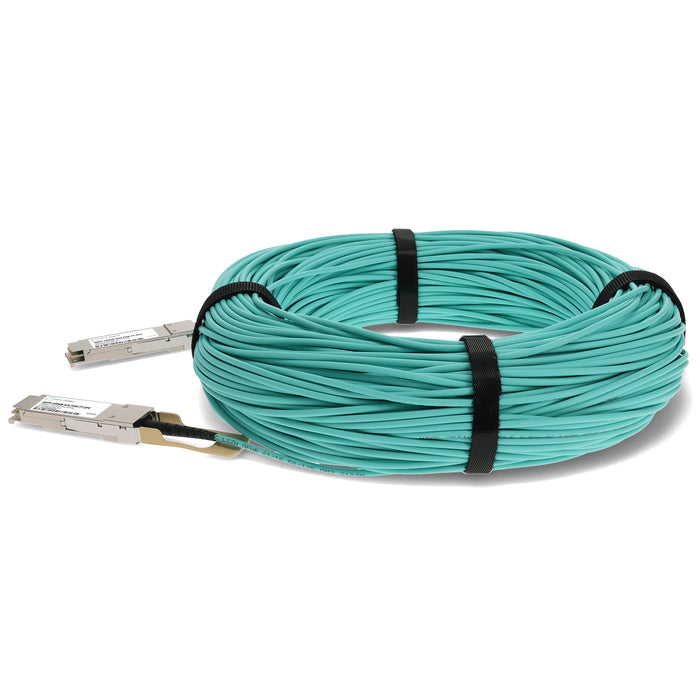 Fortinet Compatible TAA 100GBase-AOC QSFP28 Active Optical Cable (850nm, MMF, 75m)