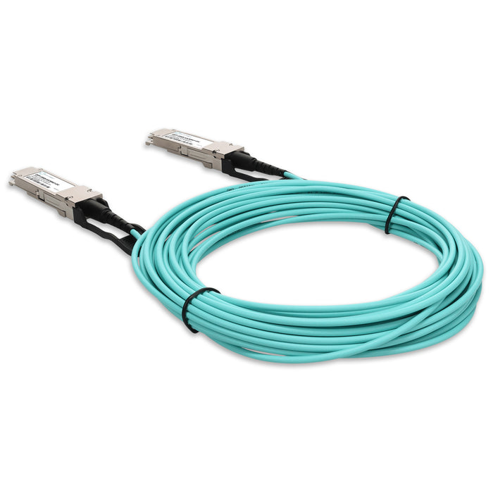MSA and TAA 100GBase-AOC QSFP28 to QSFP28 Low Power Active Optical Cable (850nm, MMF, 90m, Infiniband EDR, LSZH)