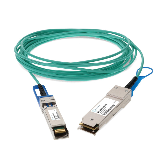 Cisco Compatible TAA Compliant 10GBase-AOC QSFP+ to SFP+ Active Optical Cable (850nm, MMF, 10m)