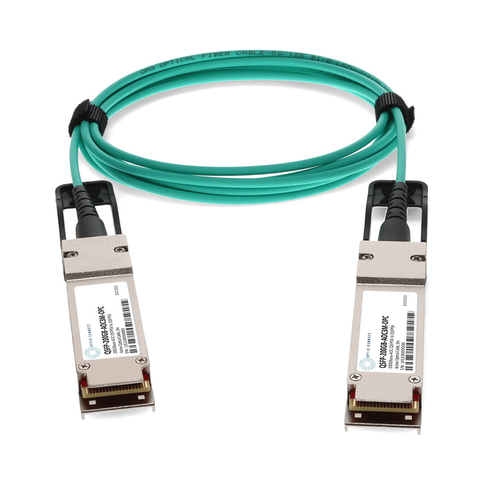 MSA and TAA Compliant 200GBase-AOC QSFP56 to QSFP56 Active Optical Cable (850nm, MMF, 3m)