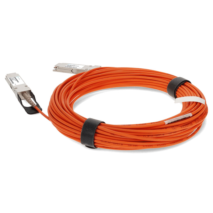 MSA and TAA Compliant 40GBase-AOC QSFP+ to QSFP+ Orange Active Optical Cable (850nm, MMF, 20m)