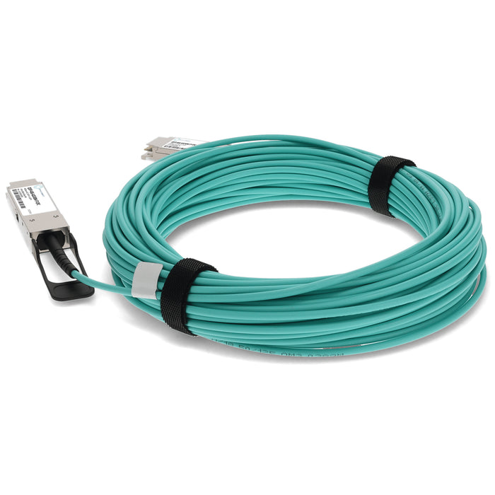 Fortinet Compatible TAA 40GBase-AOC QSFP+ to QSFP+ Active Optical Cable (850nm, MMF, 40m)