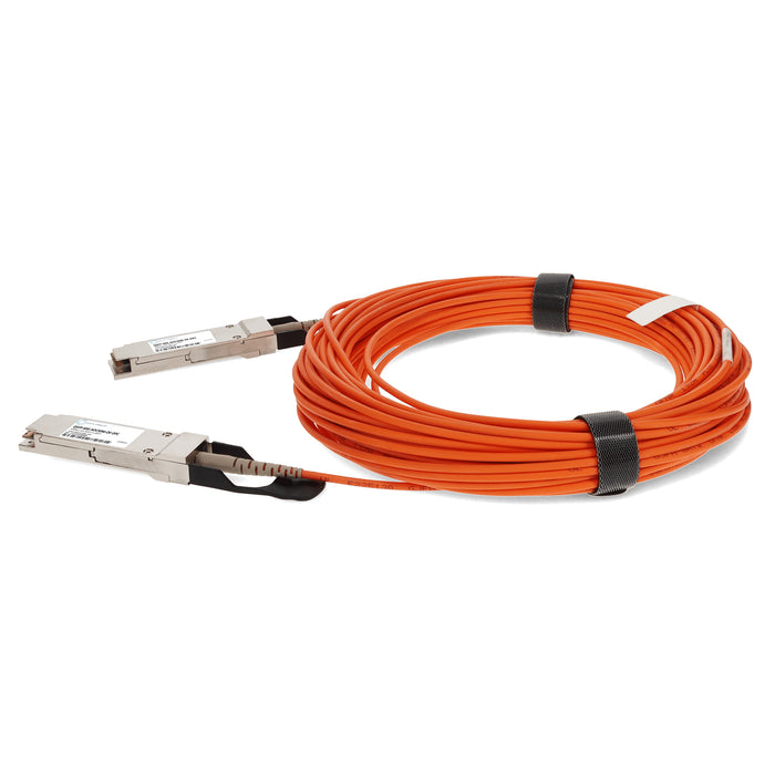 MSA and TAA Compliant 40GBase-AOC QSFP+ to QSFP+ Orange Active Optical Cable (850nm, MMF, 50m)