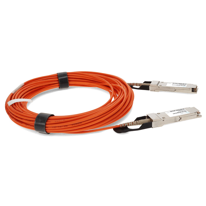 MSA and TAA Compliant 40GBase-AOC QSFP+ to QSFP+ Orange Active Optical Cable (850nm, MMF, 50m)