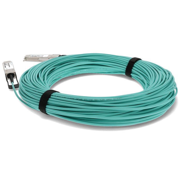 Fortinet Compatible TAA 40GBase-AOC QSFP+ to QSFP+ Active Optical Cable (850nm, MMF, 60m)