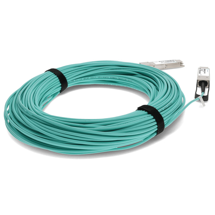 Fortinet Compatible TAA 40GBase-AOC QSFP+ to QSFP+ Active Optical Cable (850nm, MMF, 80m)