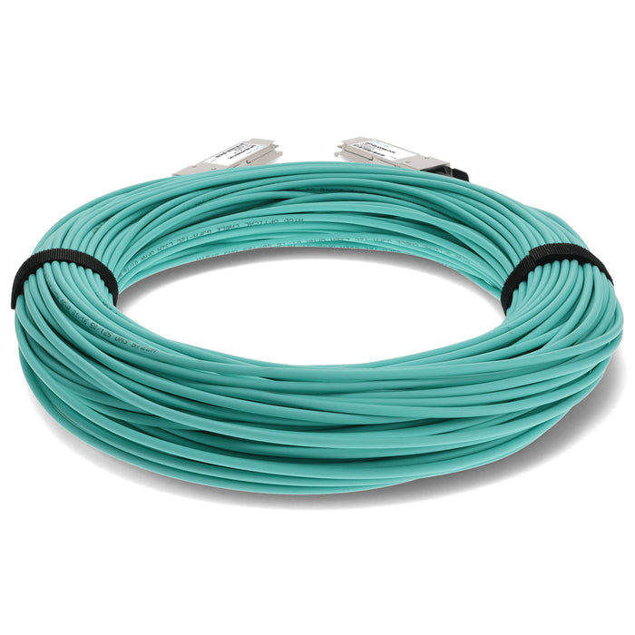 Fortinet Compatible TAA 40GBase-AOC QSFP+ to QSFP+ Active Optical Cable (850nm, MMF, 90m)