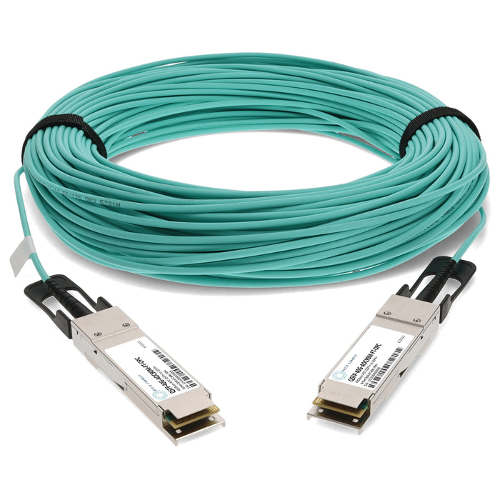 Fortinet Compatible TAA 40GBase-AOC QSFP+ to QSFP+ Active Optical Cable (850nm, MMF, 90m)
