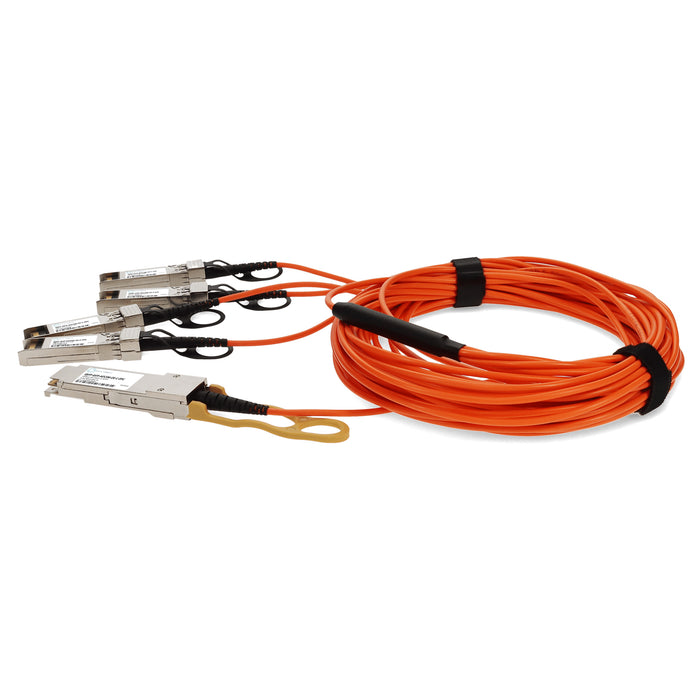 Cisco Compatible TAA 40GBase-AOC QSFP+ to 4xSFP+ Orange Active Optical Cable (850nm, MMF, 5m)
