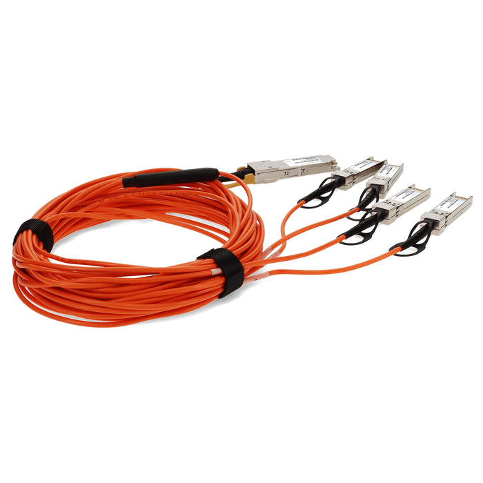 Cisco Compatible TAA 40GBase-AOC QSFP+ to 4xSFP+ Orange Active Optical Cable (850nm, MMF, 5m)