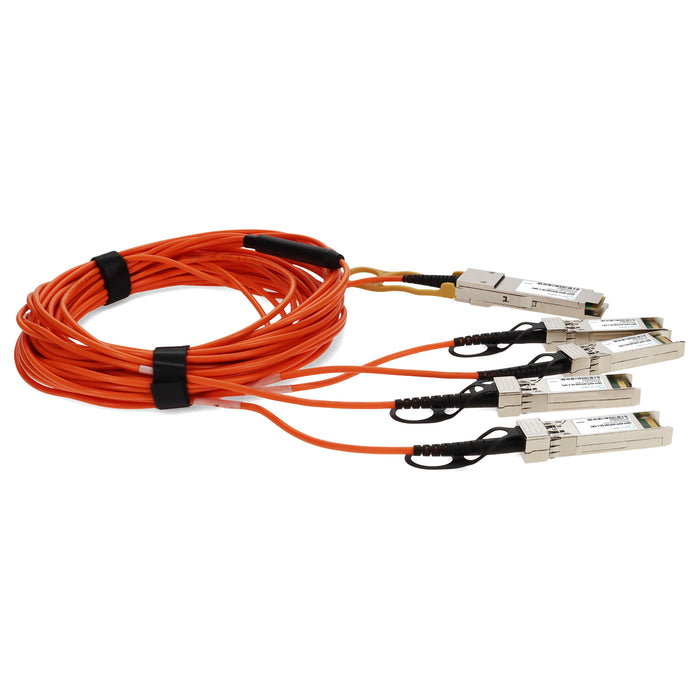 Cisco Compatible TAA 40GBase-AOC QSFP+ to 4xSFP+ Orange Active Optical Cable (850nm, MMF, 5m)