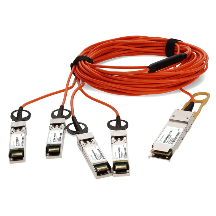 Cisco Compatible TAA 40GBase-AOC QSFP+ to 4xSFP+ Orange Active Optical Cable (850nm, MMF, 5m)