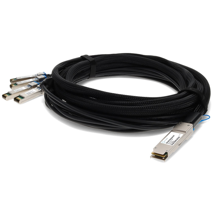 Mikrotik Compatible TAA Compliant 40GBase-CU QSFP+ to 4xSFP+ Direct Attach Cable (Passive Twinax, 3m)