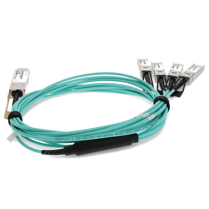 Cisco QSFP-4SFP25G-AOC3M Compatible TAA Compliant 100GBase-AOC QSFP28 to 4xSFP28 Direct Attach Cable (850nm, MMF, 3m)