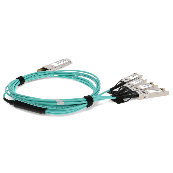 Cisco QSFP-4SFP25G-AOC3M Compatible TAA Compliant 100GBase-AOC QSFP28 to 4xSFP28 Direct Attach Cable (850nm, MMF, 3m)