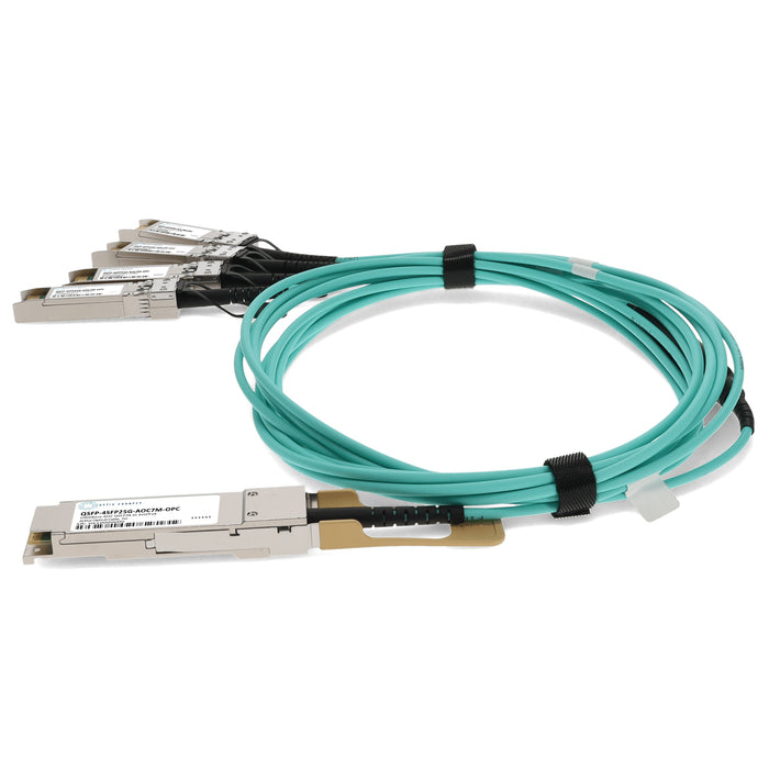 Cisco QSFP-4SFP25G-AOC7M Compatible TAA Compliant 100GBase-AOC QSFP28 to 4xSFP28 Direct Attach Cable (850nm, MMF, 7m)