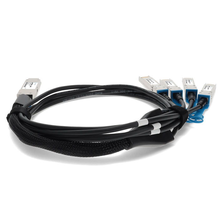 Cisco QSFP-4SFP25G-CU3-5M Compatible TAA Compliant 100GBase-CU QSFP28 to 4xSFP28 Direct Attach Cable (Passive Twinax, 3.5m)