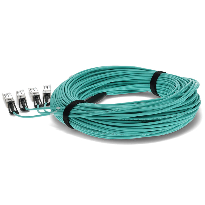 Cisco Compatible TAA Compliant 40GBase-AOC QSFP+ to 4xSFP+ Active Optical Cable (850nm, MMF, 100m)
