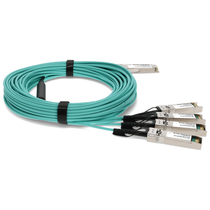 Cisco Compatible TAA Compliant 40GBase-AOC QSFP+ to 4xSFP+ Active Optical Cable (850nm, MMF, 25m)