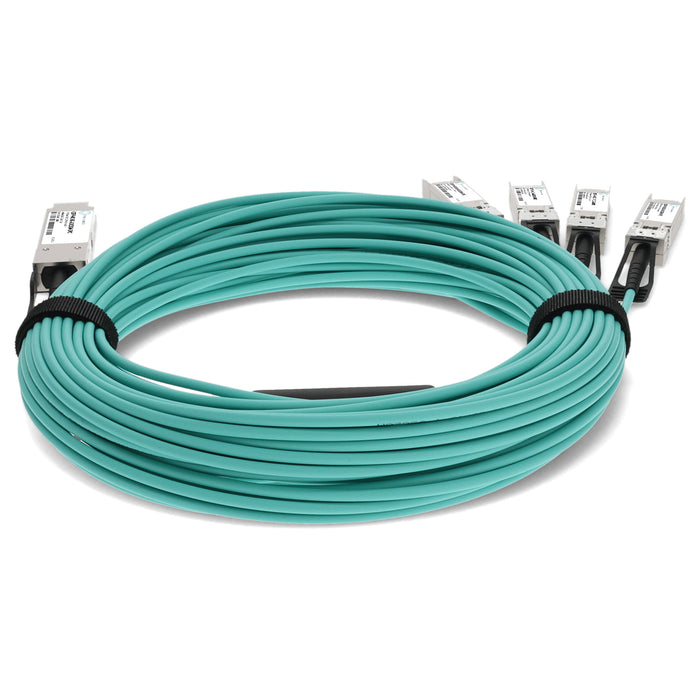 Cisco Compatible TAA Compliant 40GBase-AOC QSFP+ to 4xSFP+ Active Optical Cable (850nm, MMF, 30m)